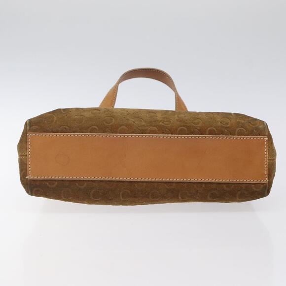 CELINE Macadam Canvas Hand Bag Suede Brown Gold - Picture 9 of 12
